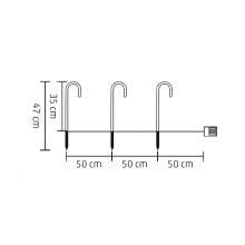 Világító cukorbot szett, 3db cukorbot vezetékkel összekötve, melegfehér LED, kül - és beltéri - Leddy.hu