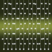 Hidegfehér fényfüggöny, 2x1m /210db hidegfehér LED, adapterrel, kül - és beltéri - Leddy.hu