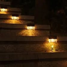 Melegfehér, napelemes, LED, lépcső világítás, 4db - Leddy.hu