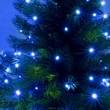 Kék LED fényfüzér, adapterrel, beltéri, 8 m / 100 db kék LED - Leddy.hu