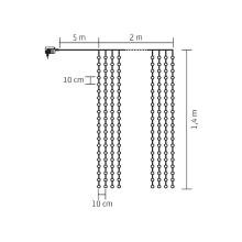 Hidegfehér fényfüggöny, 2x1,4m / 294 db hidegfehérfény LED, adapterrel, kül - és beltéri - Leddy.hu