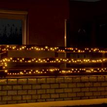 Melegfehér fényfüzér, 7m / 100 db melegfehér LED, 8 fényprogram, adapterrel, kül - és beltéri - Leddy.hu