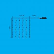 Okos (SMART) fényfüggöny, 1,5 x 2m / 120 db RGB LED, APP vezérléssel, adapterrel, kül - és beltéri - Leddy.hu
