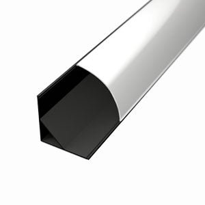 Sarok LED profil fekete színű íves víztiszta fedővel - Leddy.hu