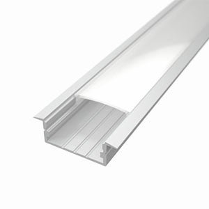 Dupla széles Süllyeszthető LED profil fehér színű + opál fedő - Leddy.hu