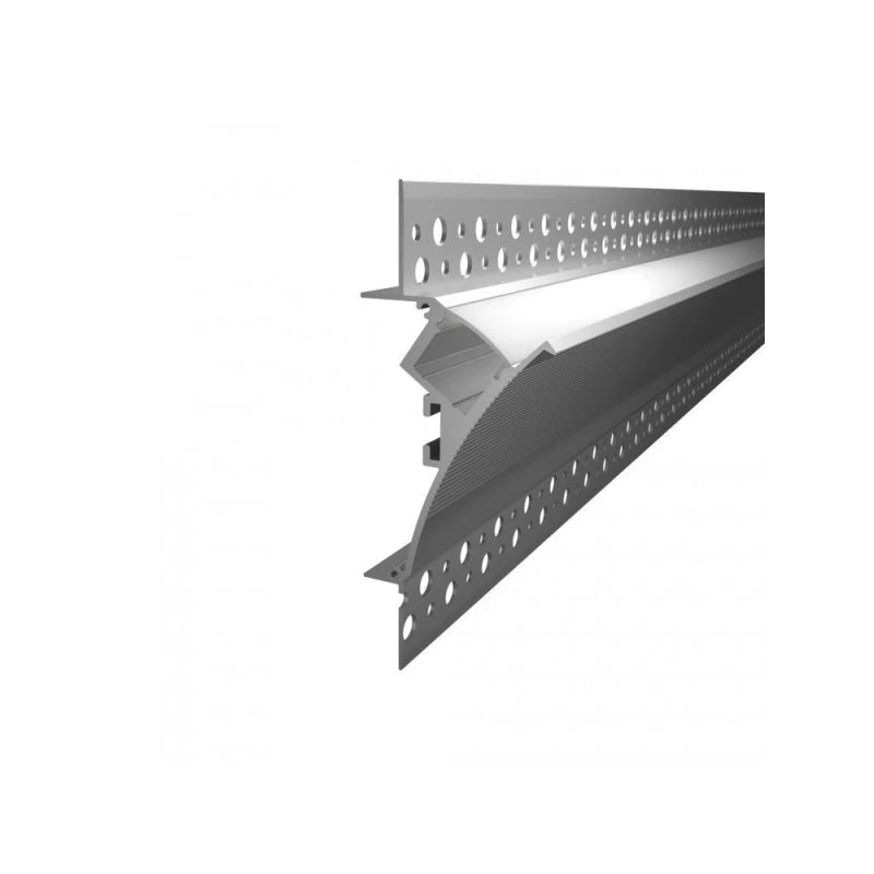 Oldalfali gipszkarton LED szalag profil ezüst eloxált víztiszta fedővel - Leddy.hu