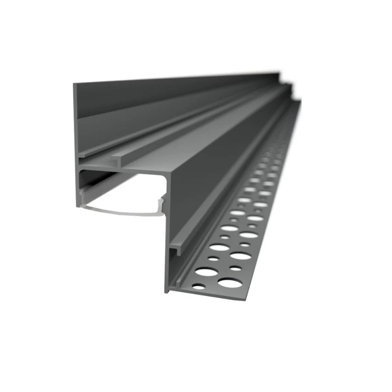 Gipszkarton mennyezeti - oldalfali LED szalag profil rejtett világításhoz víztiszta fedővel - Leddy.hu