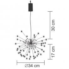 Tüzijáték dekoráció, 120 db melegfehér microLED / 60szál, 8 funkció, elemes, kül - és beltéri - Leddy.hu