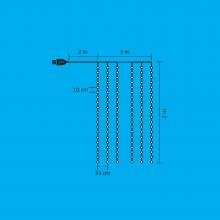 Micro LED - es fényfüggöny, 3x2 m / 200 db melegfehér micro LED, 8 fényprogram, USB csatlakozás, beltéri - Leddy.hu
