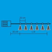 LED - es fenyőfa formájú, tükördísz fényfüzér, 1m / 72 db hidegfehér LED, elemes, beltéri - Leddy.hu