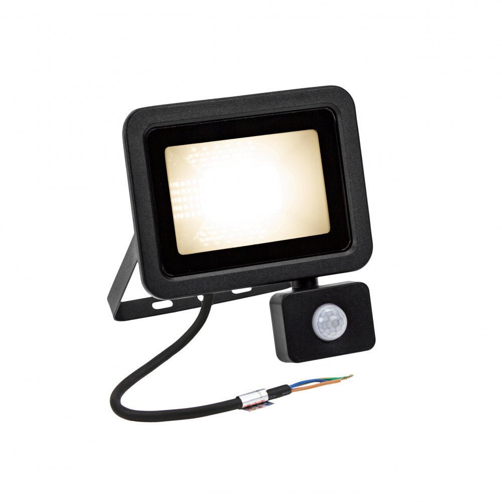 Mozgásérzékelős LED reflektor, fekete színű, 30 W, 3000 K - Leddy.hu