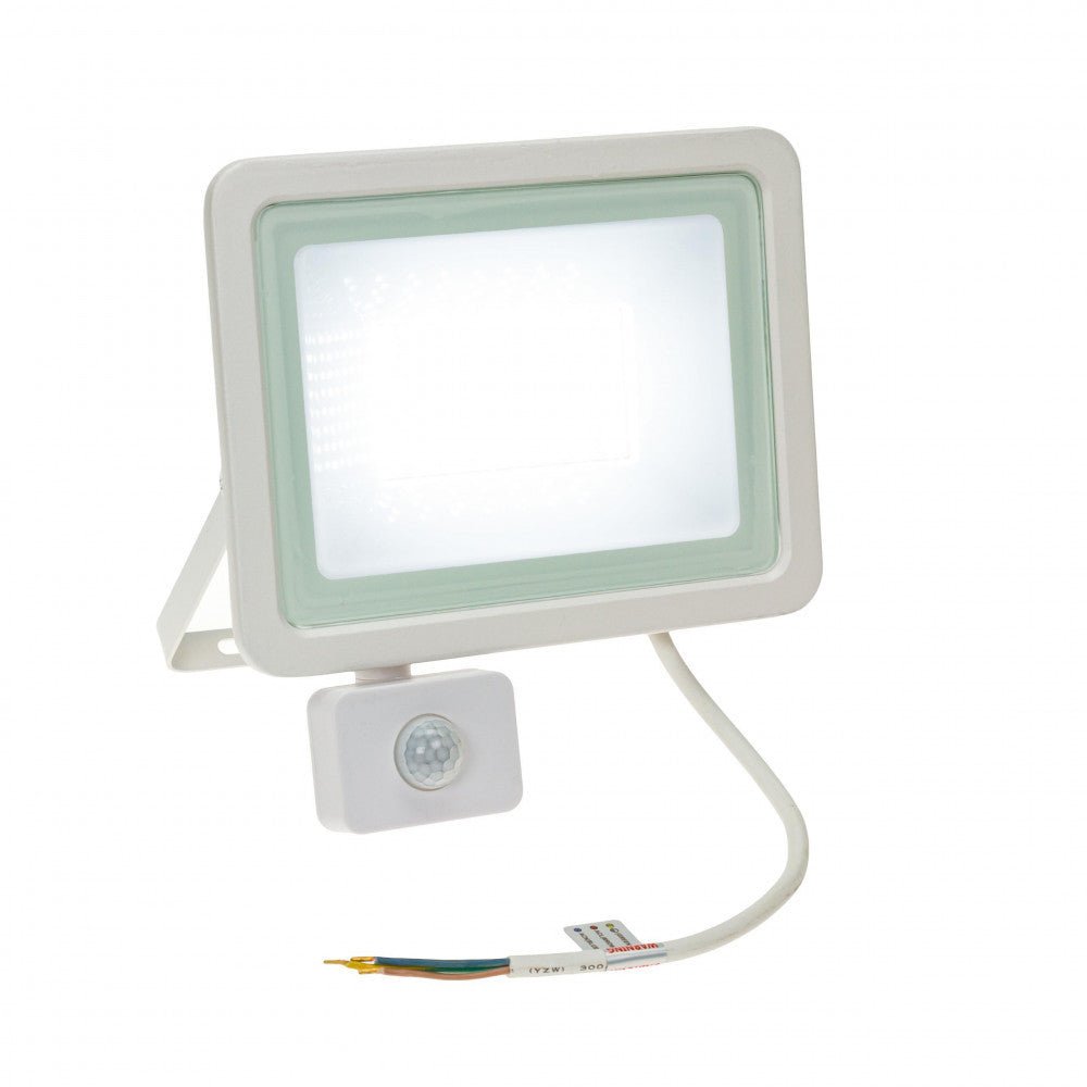 Mozgásérzékelős LED reflektor, fehér színű, 50 W, 6000 K - Leddy.hu