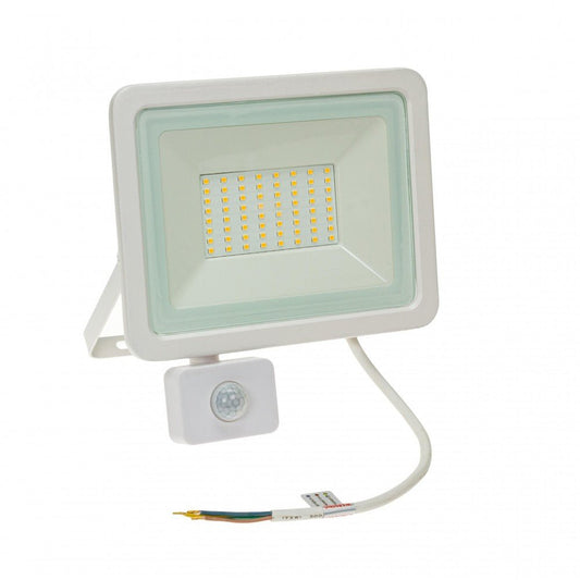 Mozgásérzékelős LED reflektor, fehér színű, 50 W, 6000 K - Leddy.hu