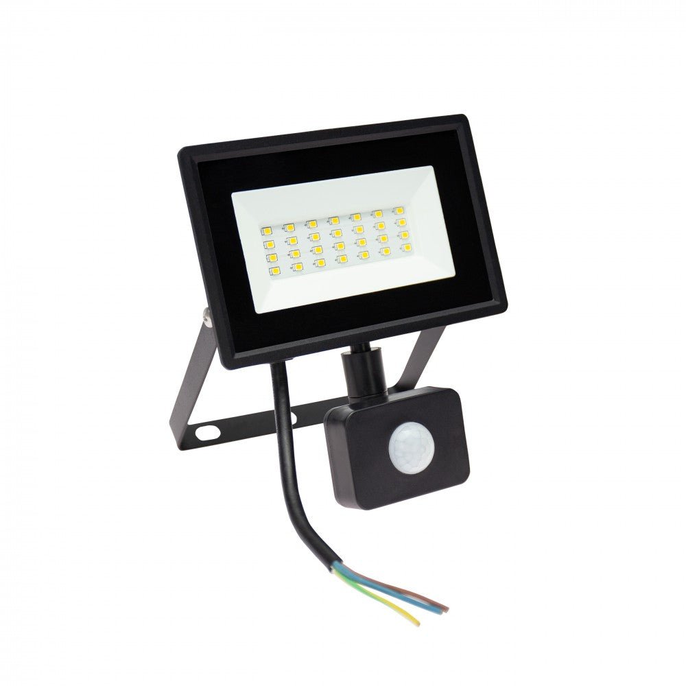 Mozgásérzékelős LED reflektor, fekete színű, 20 W, 6000 K - Leddy.hu