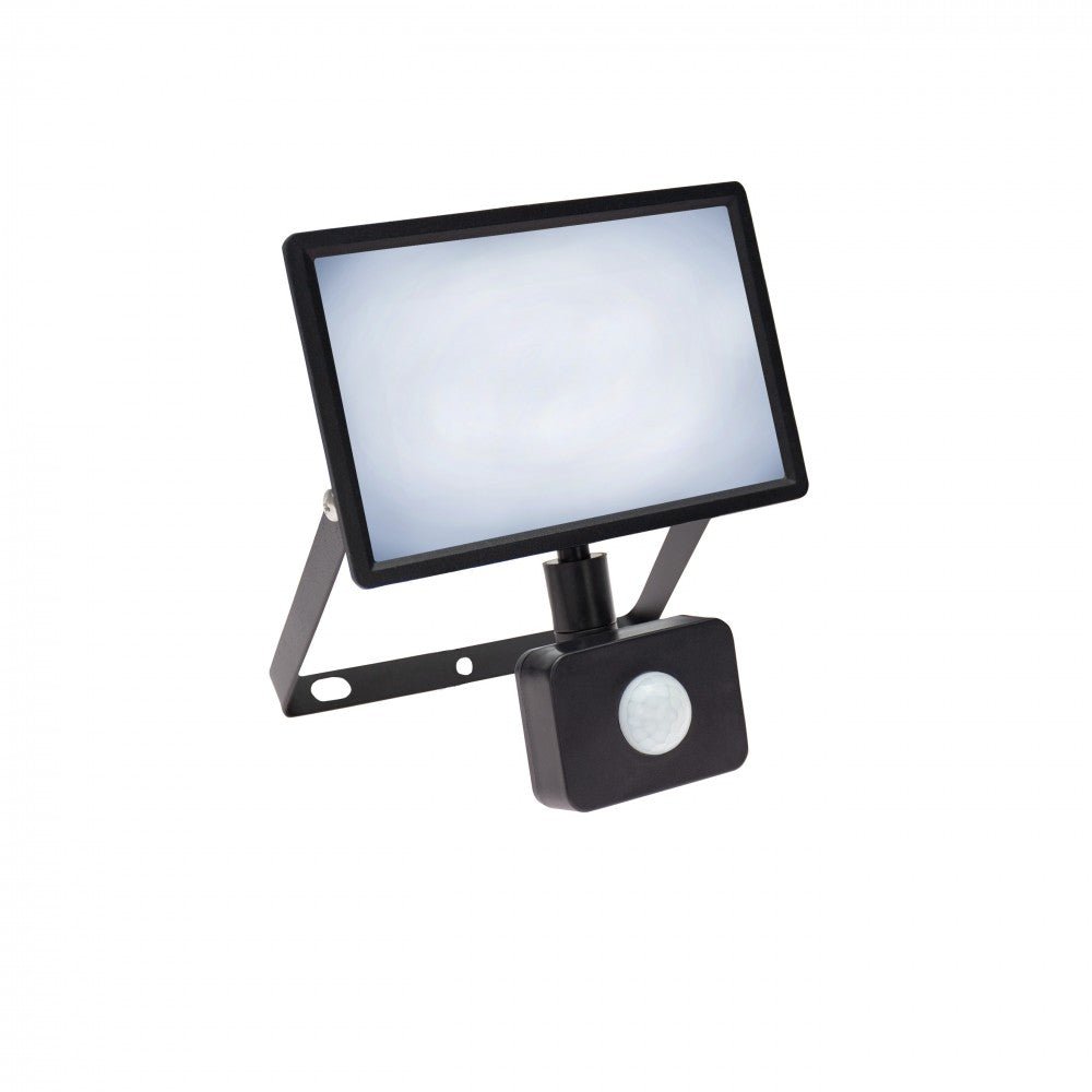 Mozgásérzékelős LED reflektor, fekete színű, 20 W, 6000 K - Leddy.hu