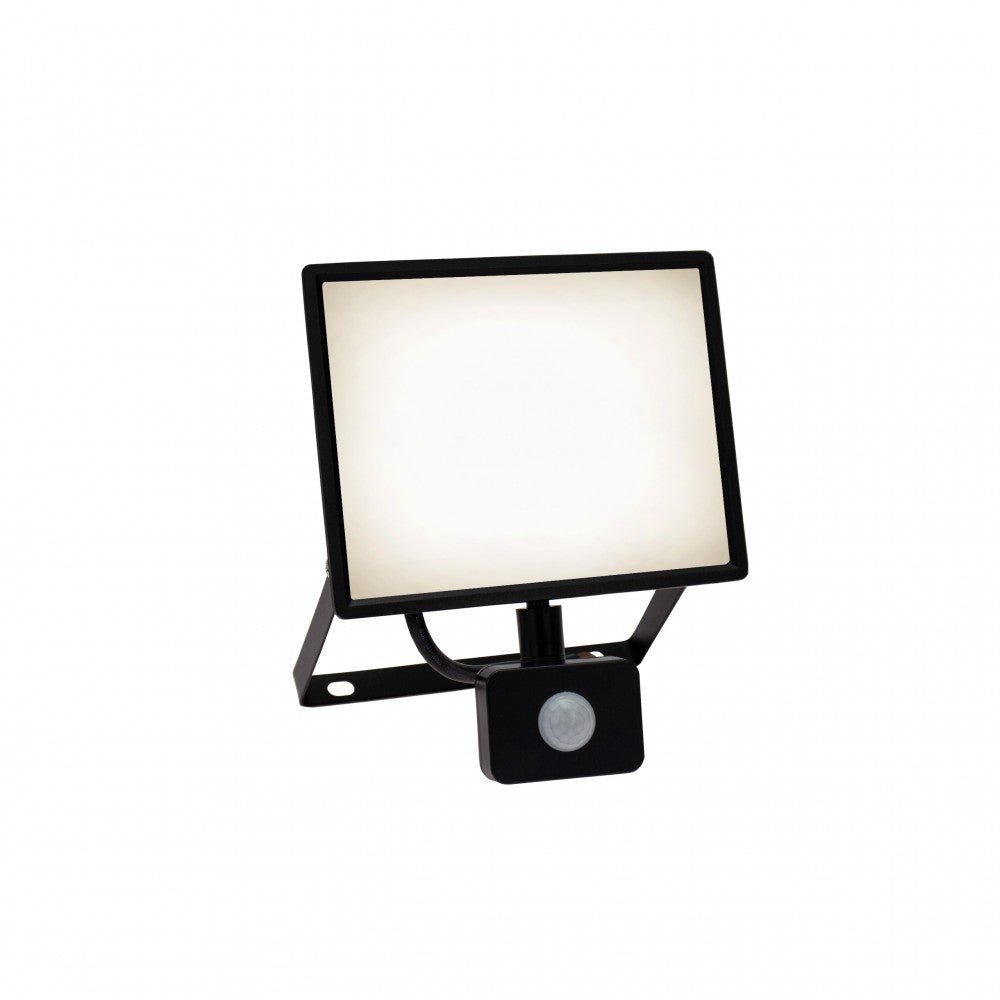 Mozgásérzékelős LED reflektor, fekete színű, 50 W, 3000 K - Leddy.hu