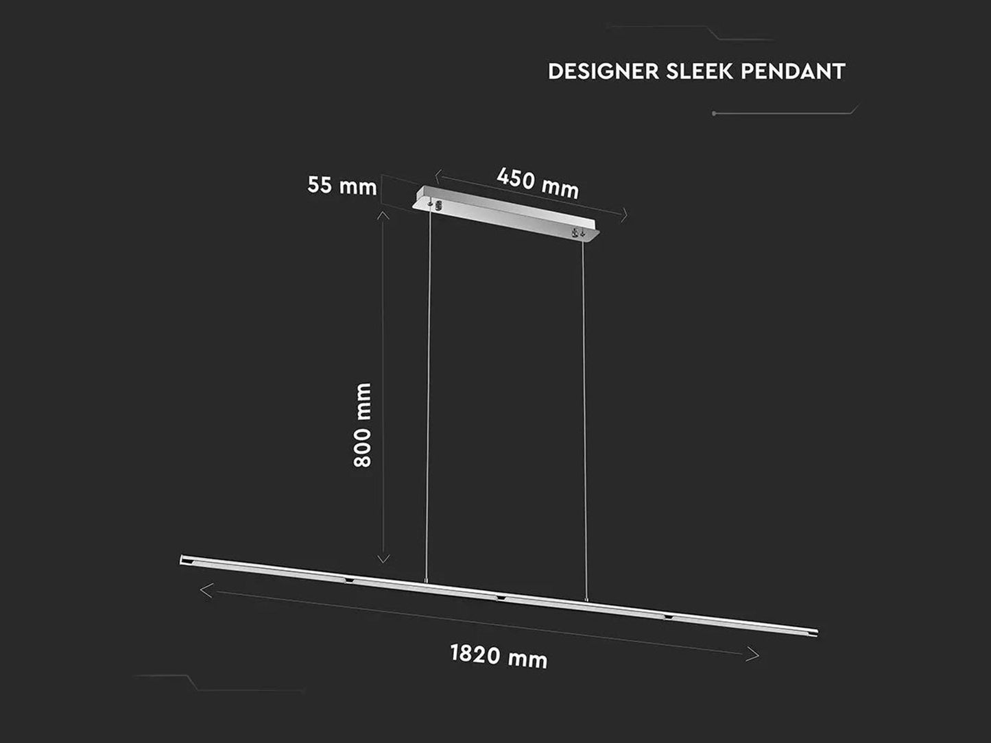 DESIGN LED csillár, 182 cm hosszú, 36W, ezüst, 4000 K - Leddy.hu