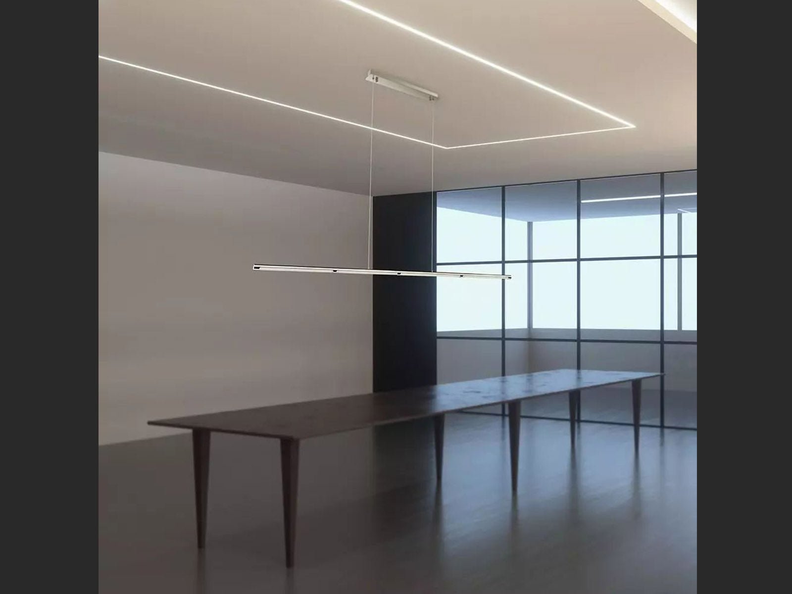 DESIGN LED csillár, 182 cm hosszú, 36W, ezüst, 4000 K - Leddy.hu