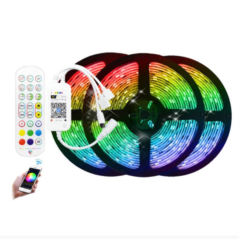 SMART 15 méteres RGB színes LED szalag szett, telefonos (wifi) és távirányítós vezérlés - Leddy.hu
