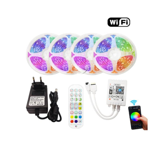 SMART 20 méteres RGB színes LED szalag szett, telefonos (wifi) és távirányítós vezérlés - Leddy.hu