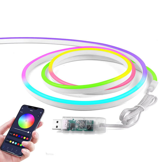 5m RGBIC NEON LED szalag, USB csatlakozás, WIFI vezérléssel - Leddy.hu