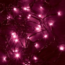 Rózsaszín LED fényfüzér, adapterrel, beltéri, 8 m / 100 db rózsaszín (pink) LED - Leddy.hu