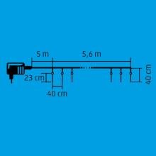 Jégcsapfüzér, 5,32 x 0,24m / 240db hidegfehér LED, 15 db jégcsap, fényjátékkal, adapterrel, kül - és beltéri - Leddy.hu