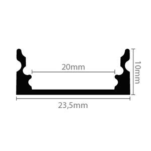 Dupla széles U alakú LED profil fehér színű + opál fedő - Leddy.hu