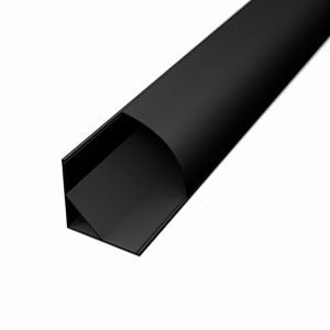 Sarok LED profil fekete színű íves fekete fedővel - Leddy.hu