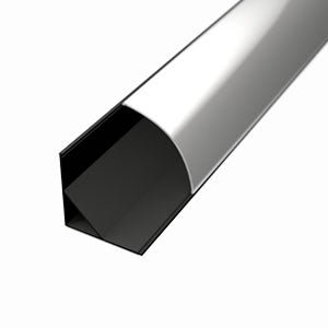 Sarok LED profil fekete színű íves opál fedővel - Leddy.hu