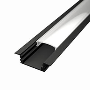 Süllyeszthető LED profil fekete színű + opál fedő - Leddy.hu