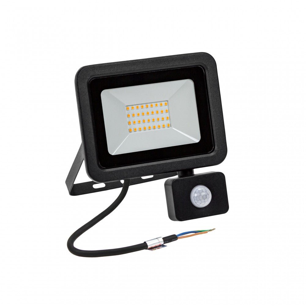 Mozgásérzékelős LED reflektor, fekete színű, 30 W, 3000 K - Leddy.hu
