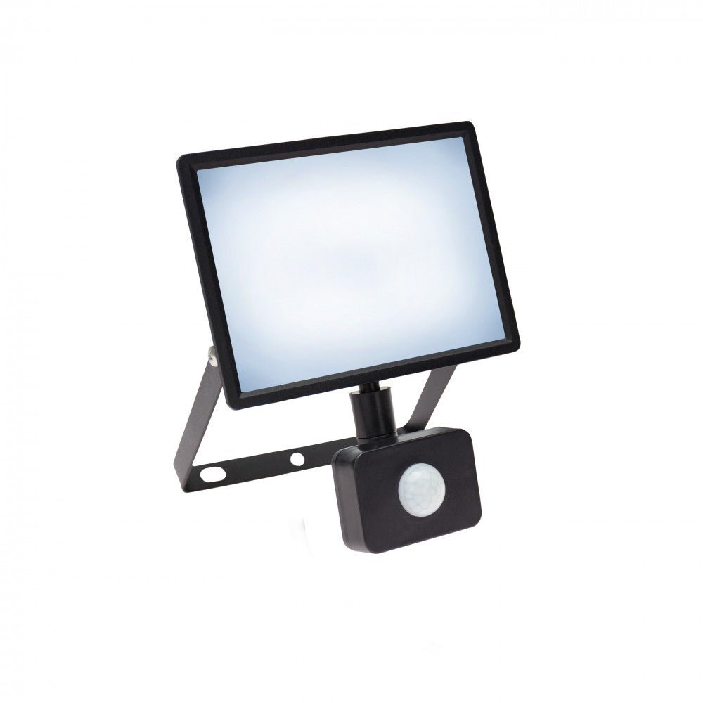 Mozgásérzékelős LED reflektor, fekete színű, 30 W, 6000 K - Leddy.hu