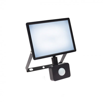 Mozgásérzékelős LED reflektor, fekete színű, 30 W, 6000 K - Leddy.hu