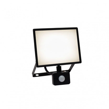 Mozgásérzékelős LED reflektor, fekete színű, 50 W, 3000 K - Leddy.hu