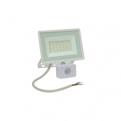 Mozgásérzékelős LED reflektor, fehér színű, 30 W, 3000 K - Leddy.hu