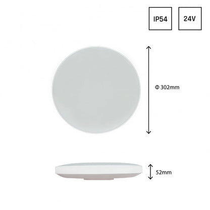 Mennyezeti körpanel, fekete/fehér gyűrűvel, 24 W, 6000 K, IP54 - Leddy.hu