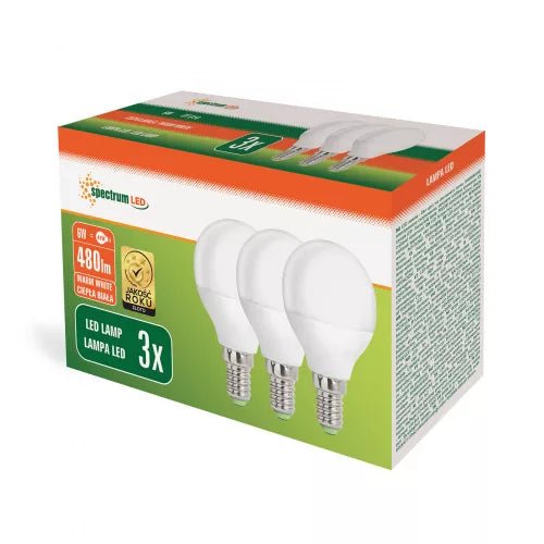 E14 6W 3000K 480lm LED körte izzó - 3 PACK - Leddy.hu